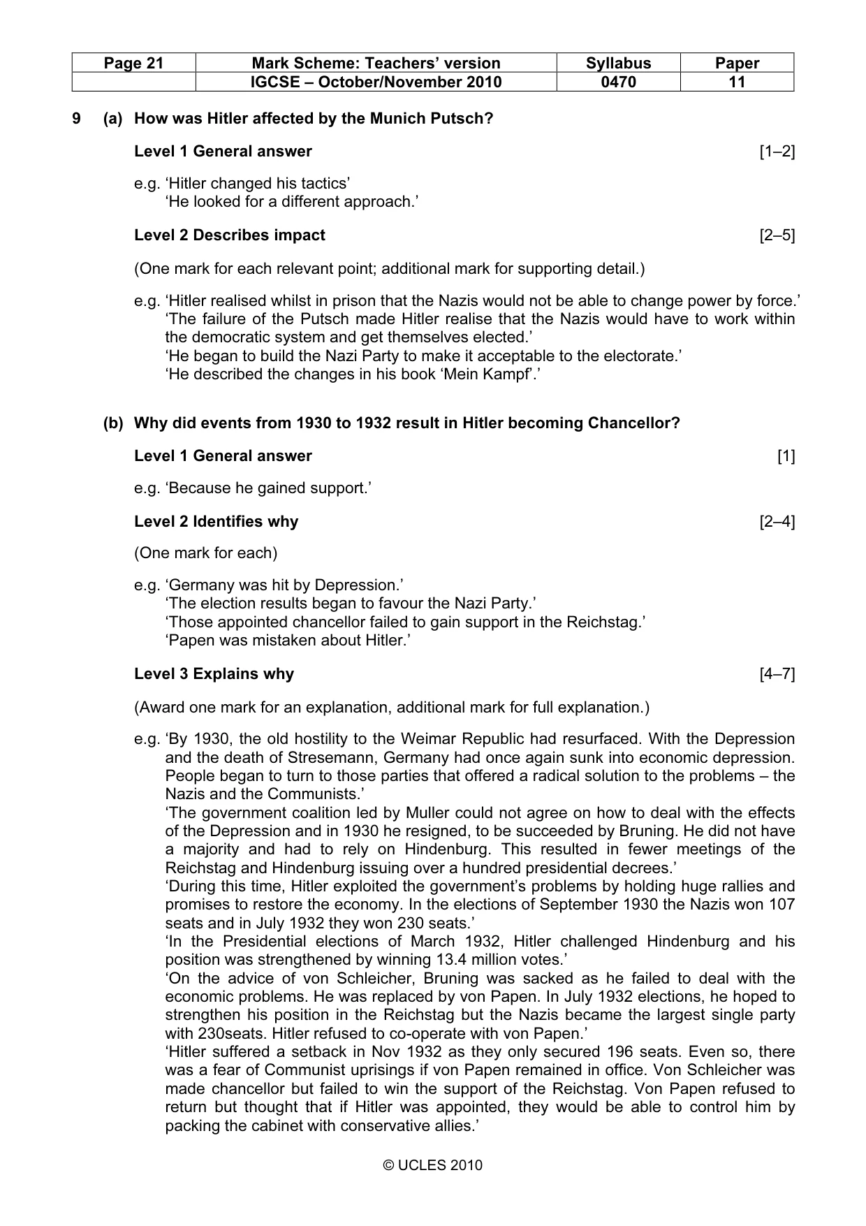 Mark scheme, page 21 of 54