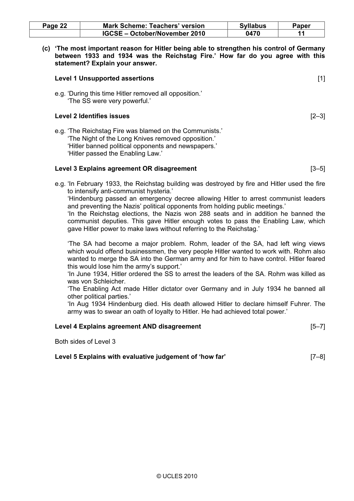 Mark scheme, page 22 of 54