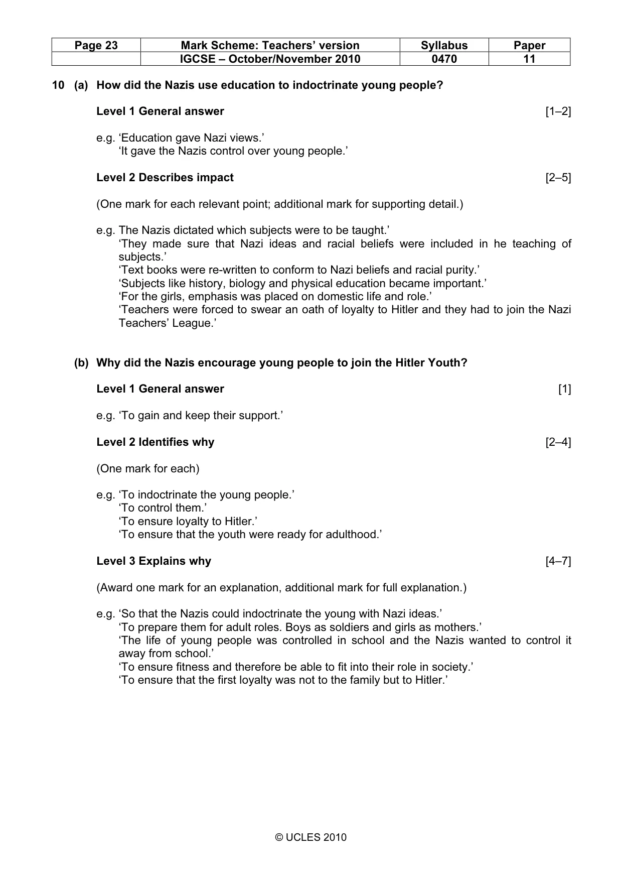 Mark scheme, page 23 of 54