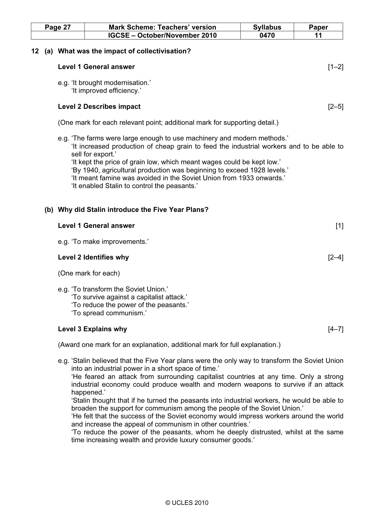 Mark scheme, page 27 of 54