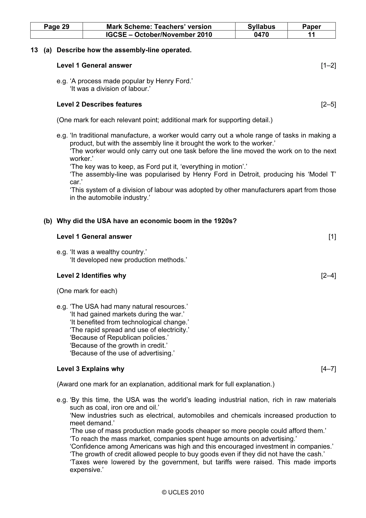 Mark scheme, page 29 of 54