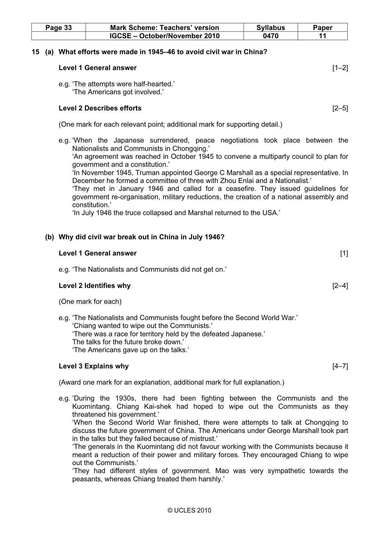 Mark scheme, page 33 of 54