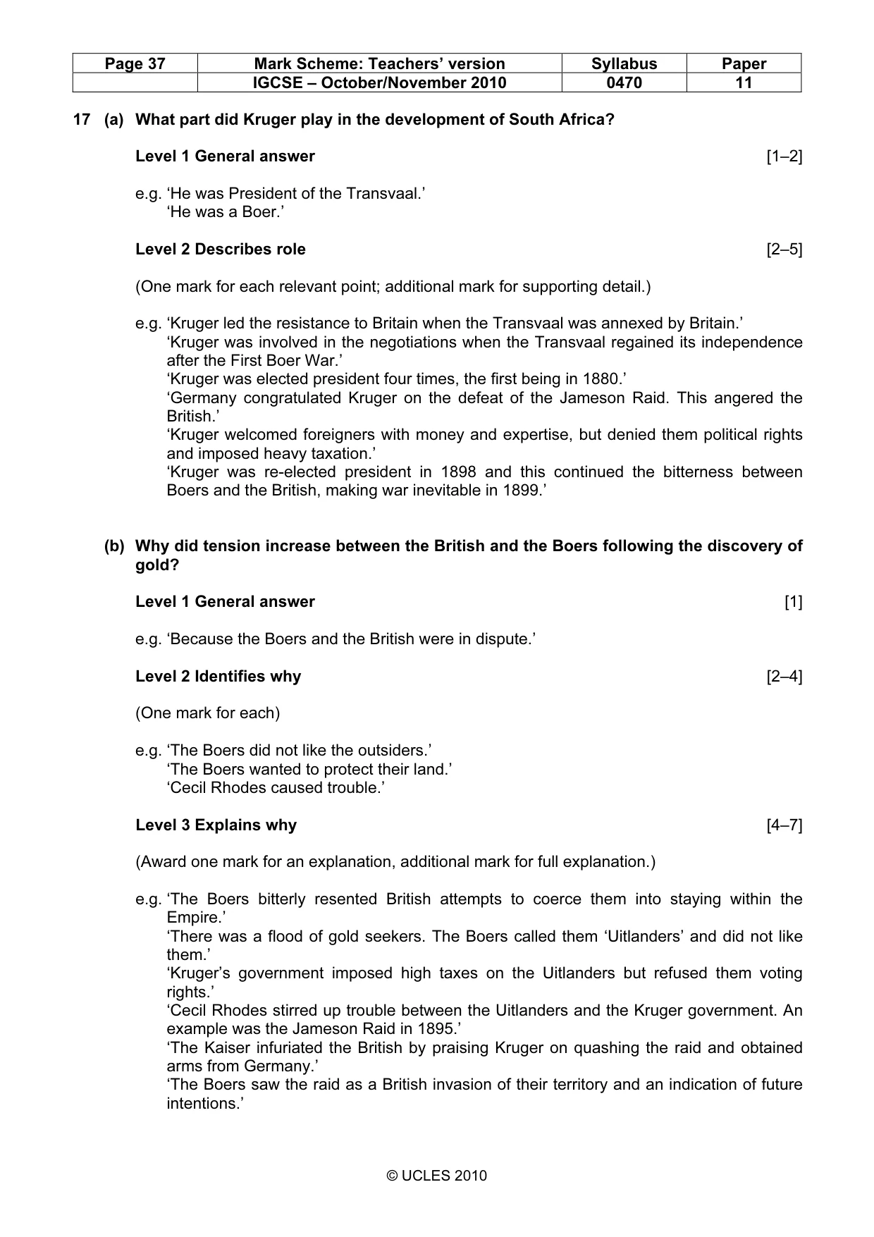Mark scheme, page 37 of 54