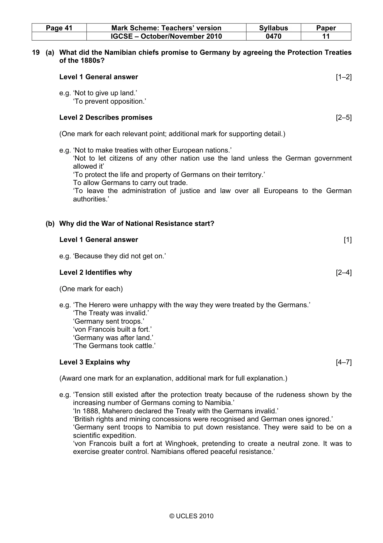 Mark scheme, page 41 of 54