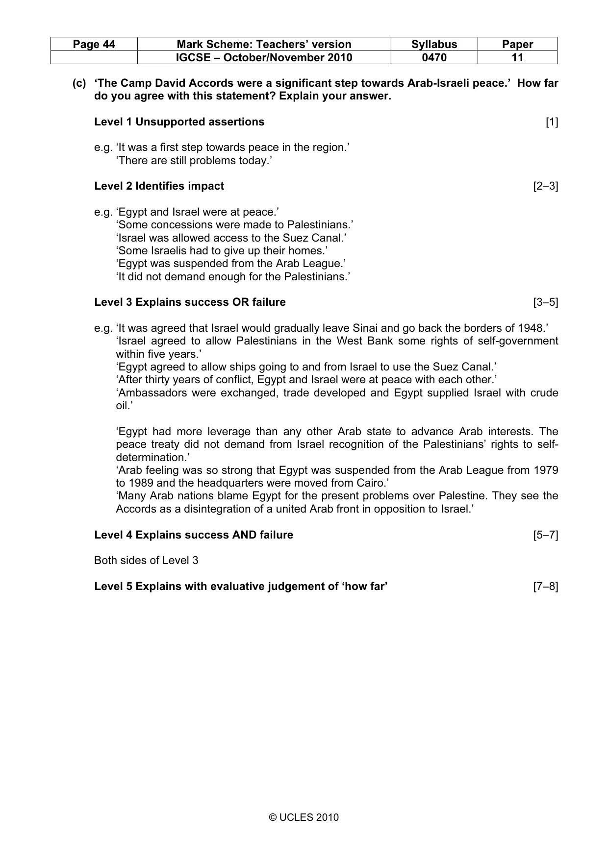 Mark scheme, page 44 of 54