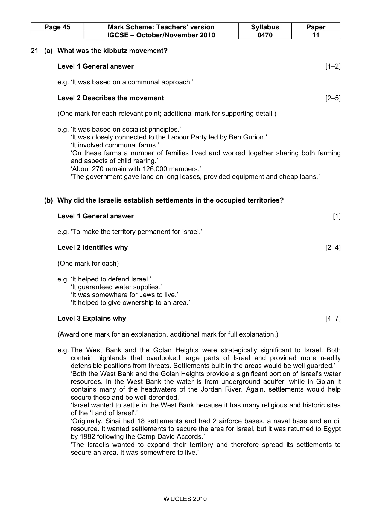 Mark scheme, page 45 of 54