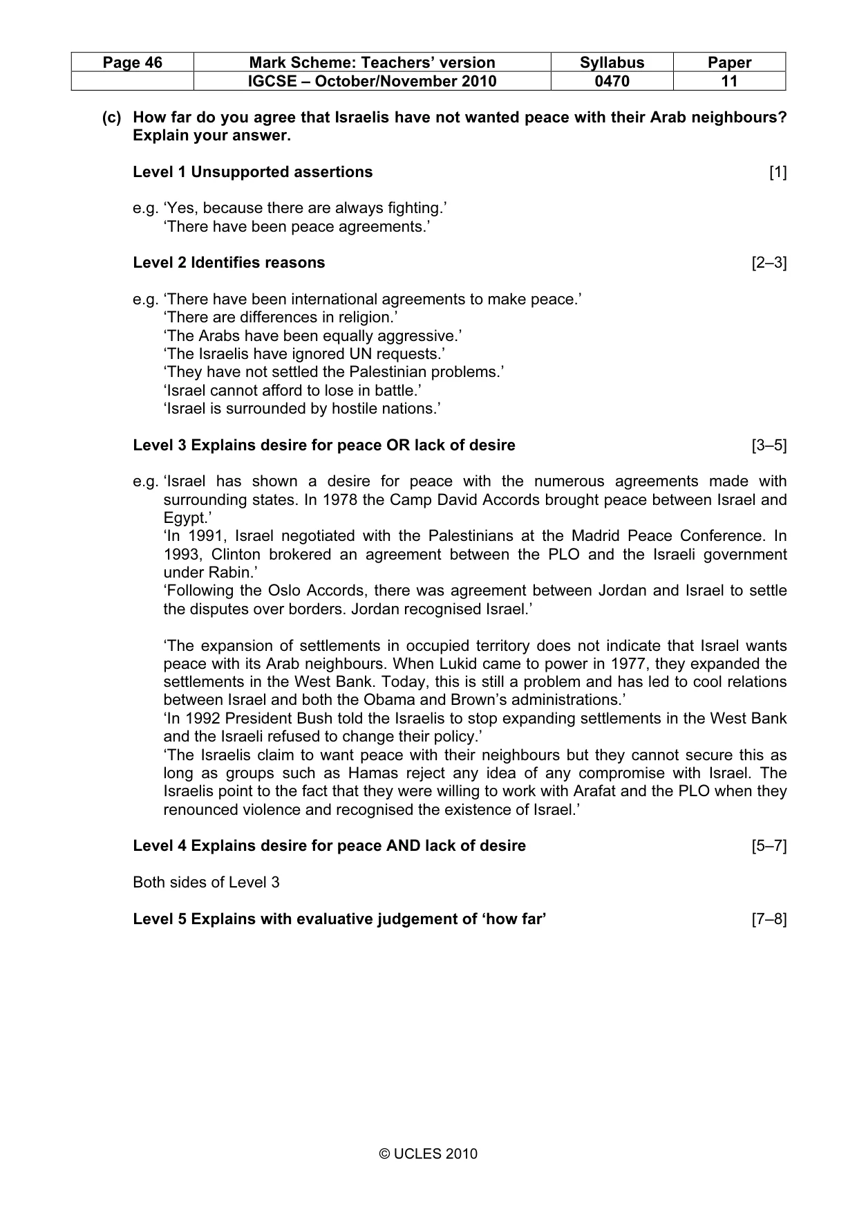 Mark scheme, page 46 of 54