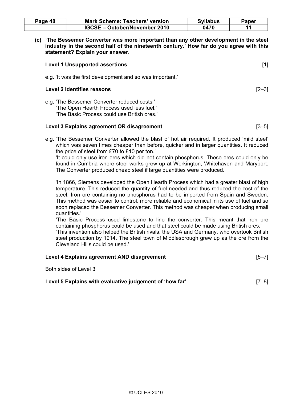 Mark scheme, page 48 of 54