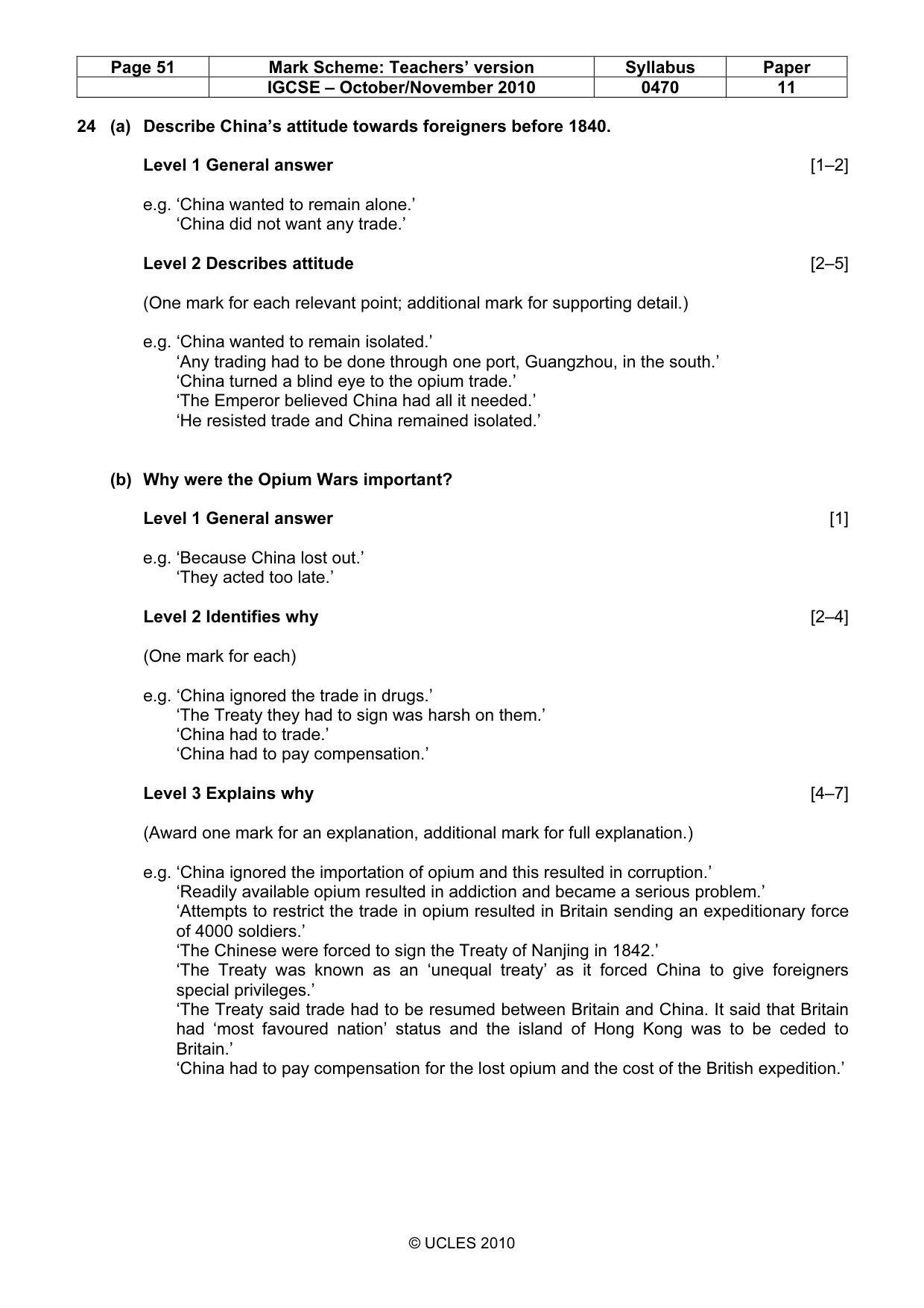 Mark scheme, page 51 of 54