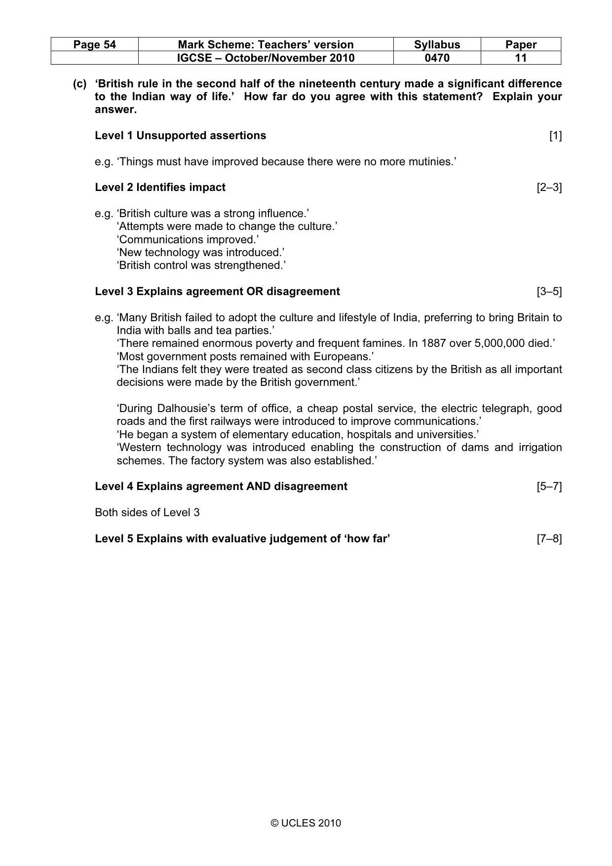 Mark scheme, page 54 of 54