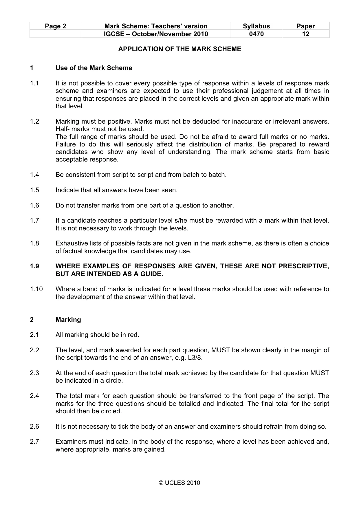 Mark scheme, page 2 of 53