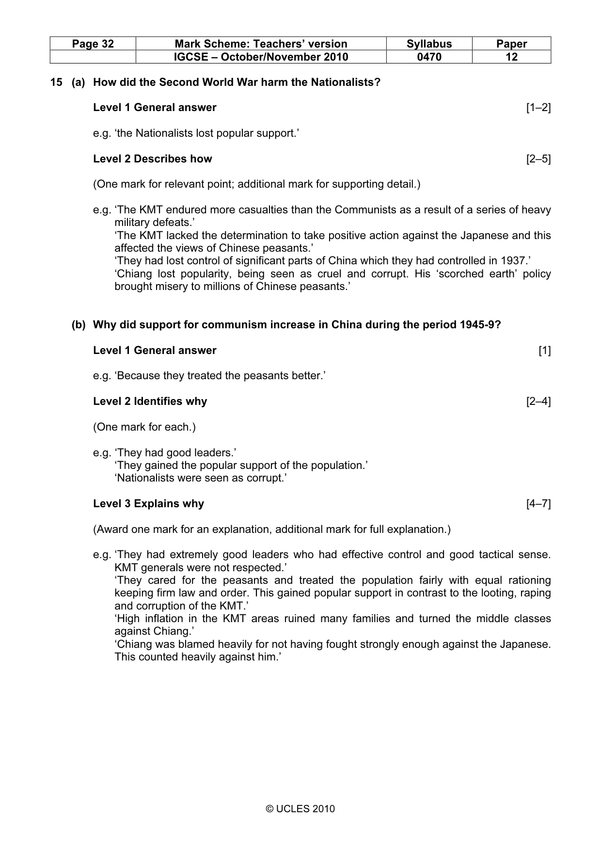 Mark scheme, page 32 of 53