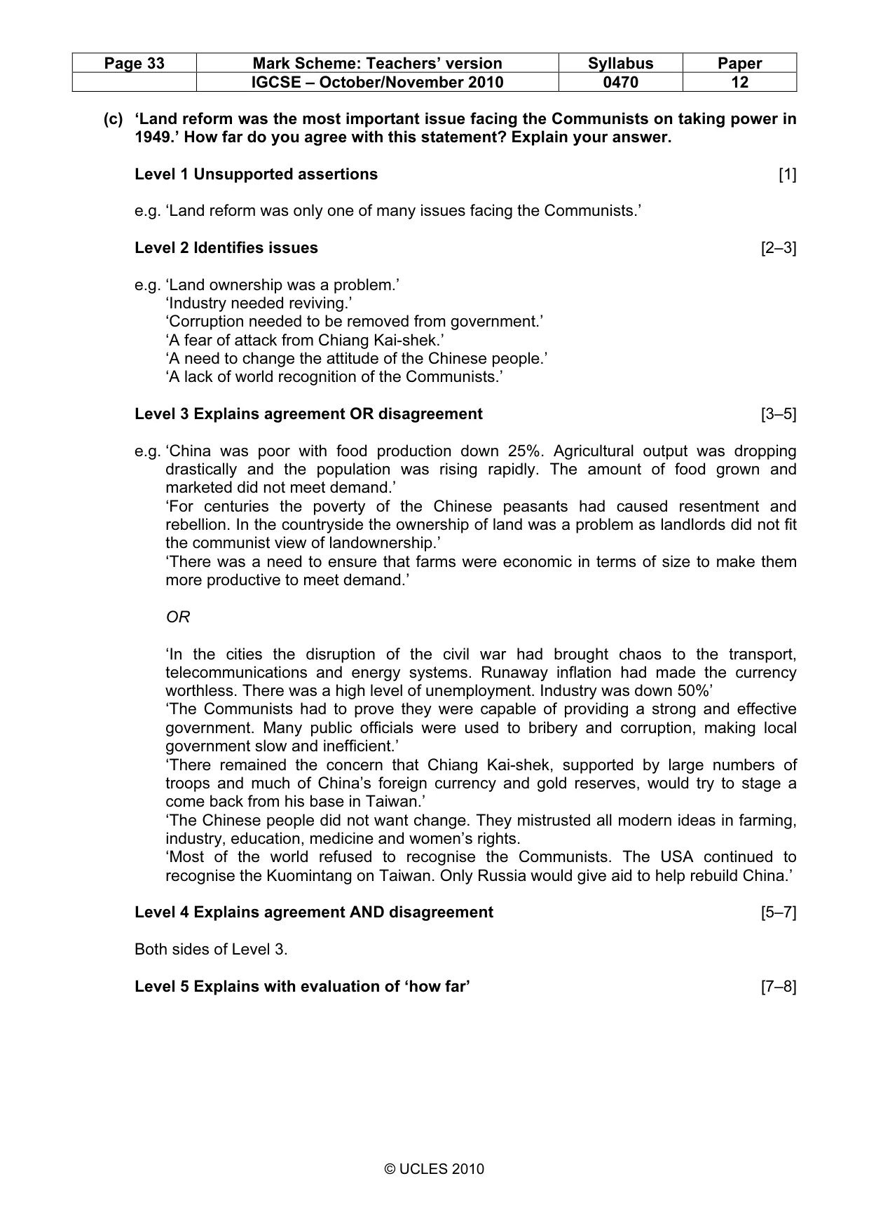 Mark scheme, page 33 of 53