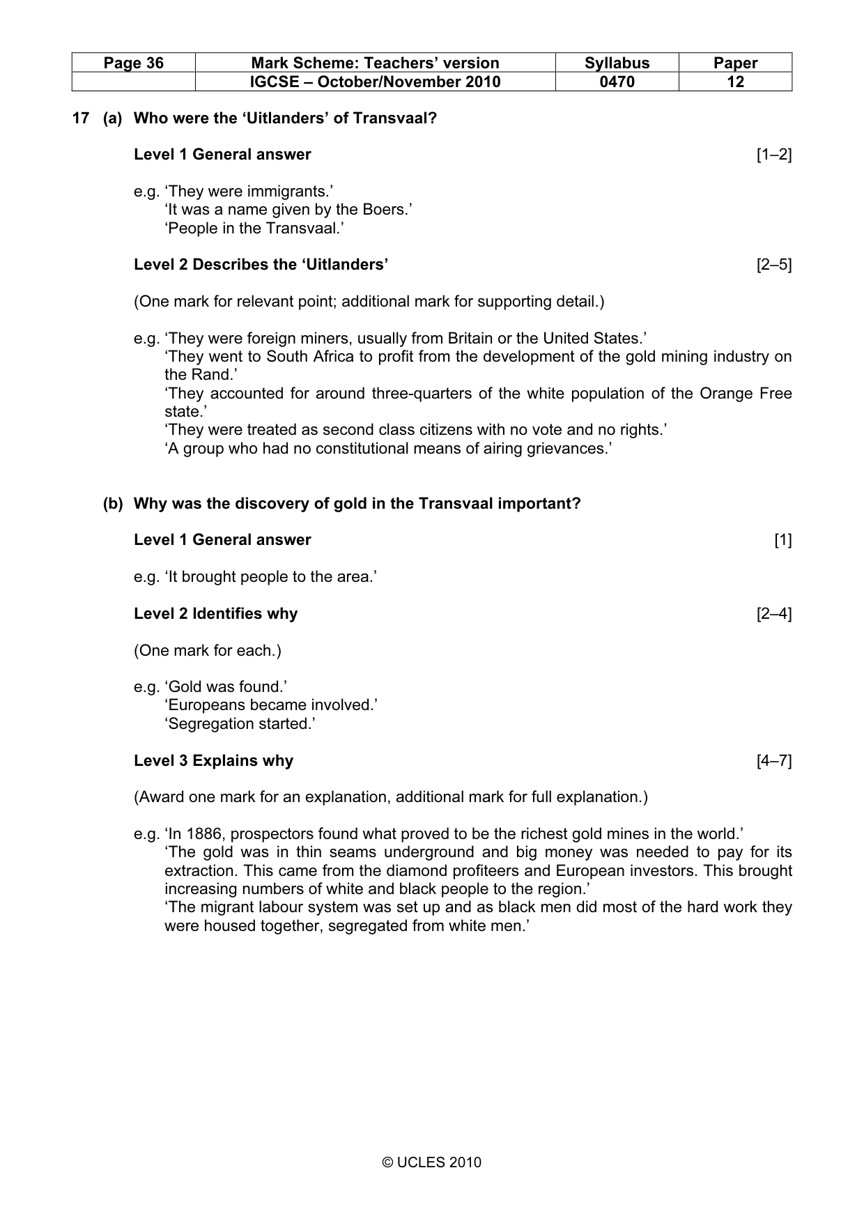 Mark scheme, page 36 of 53
