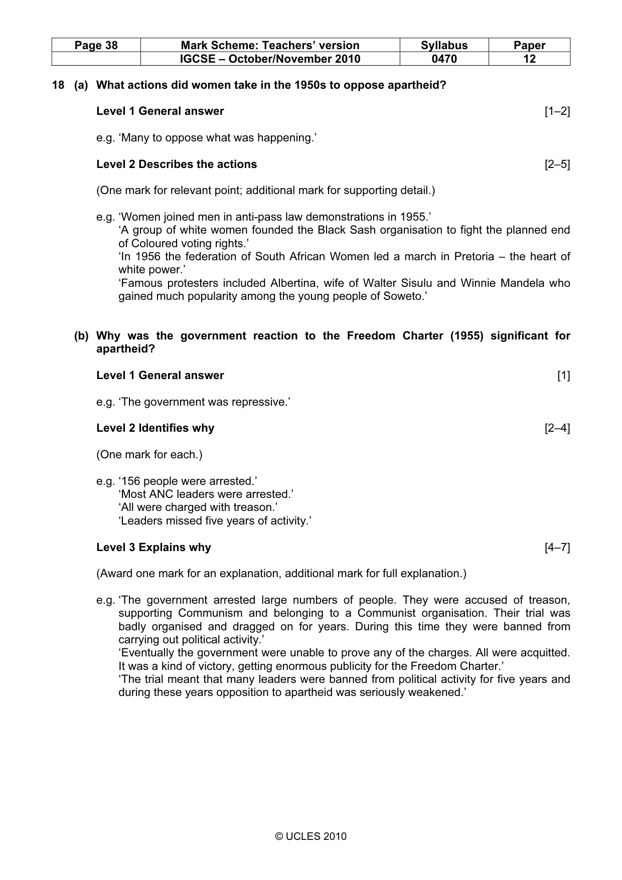 Mark scheme, page 38 of 53