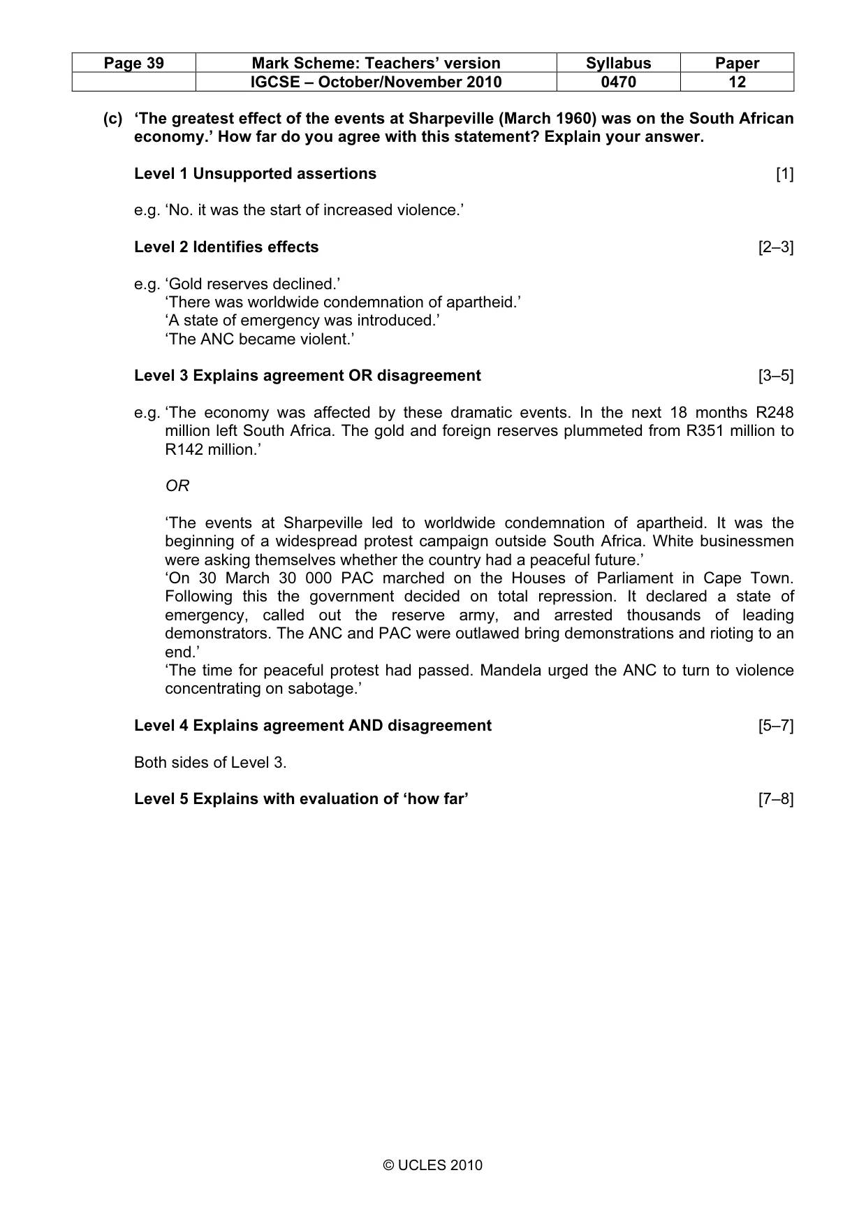 Mark scheme, page 39 of 53