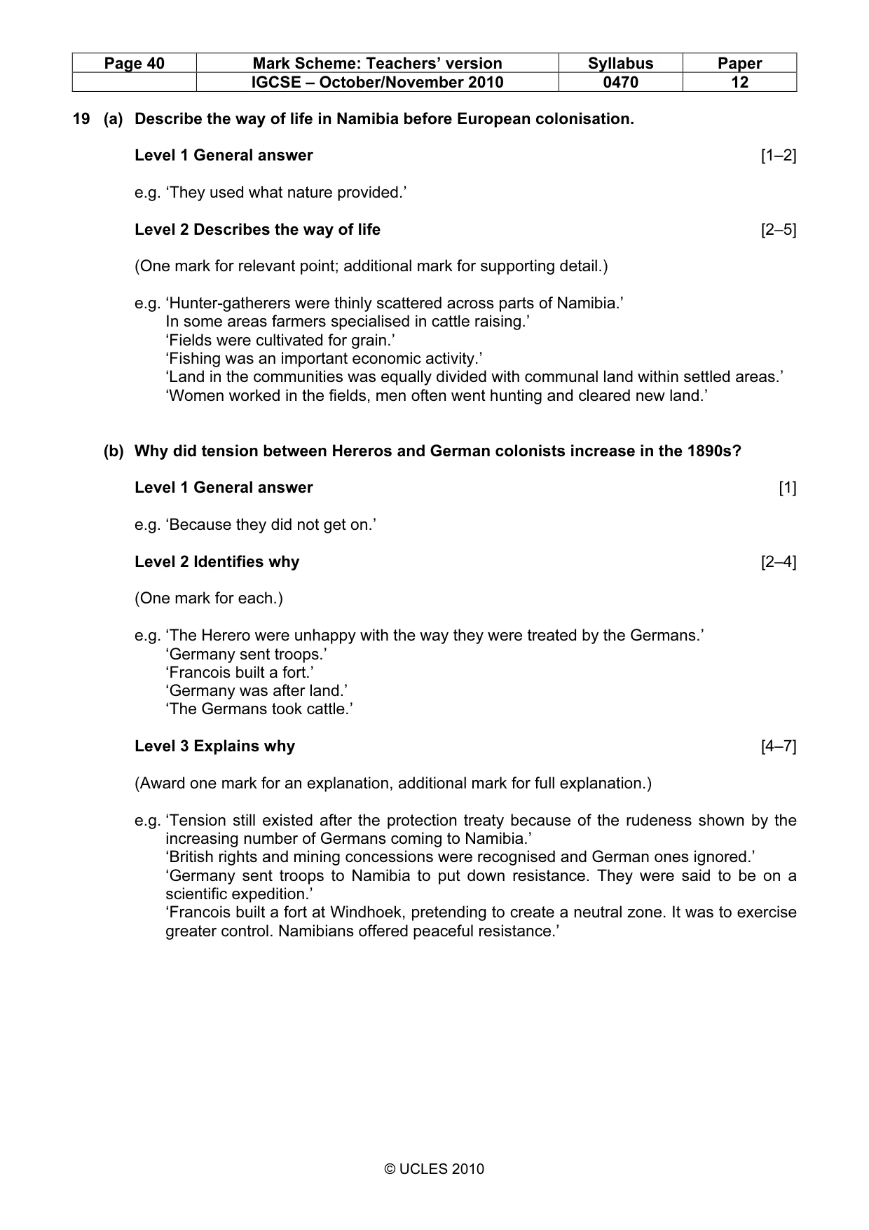 Mark scheme, page 40 of 53