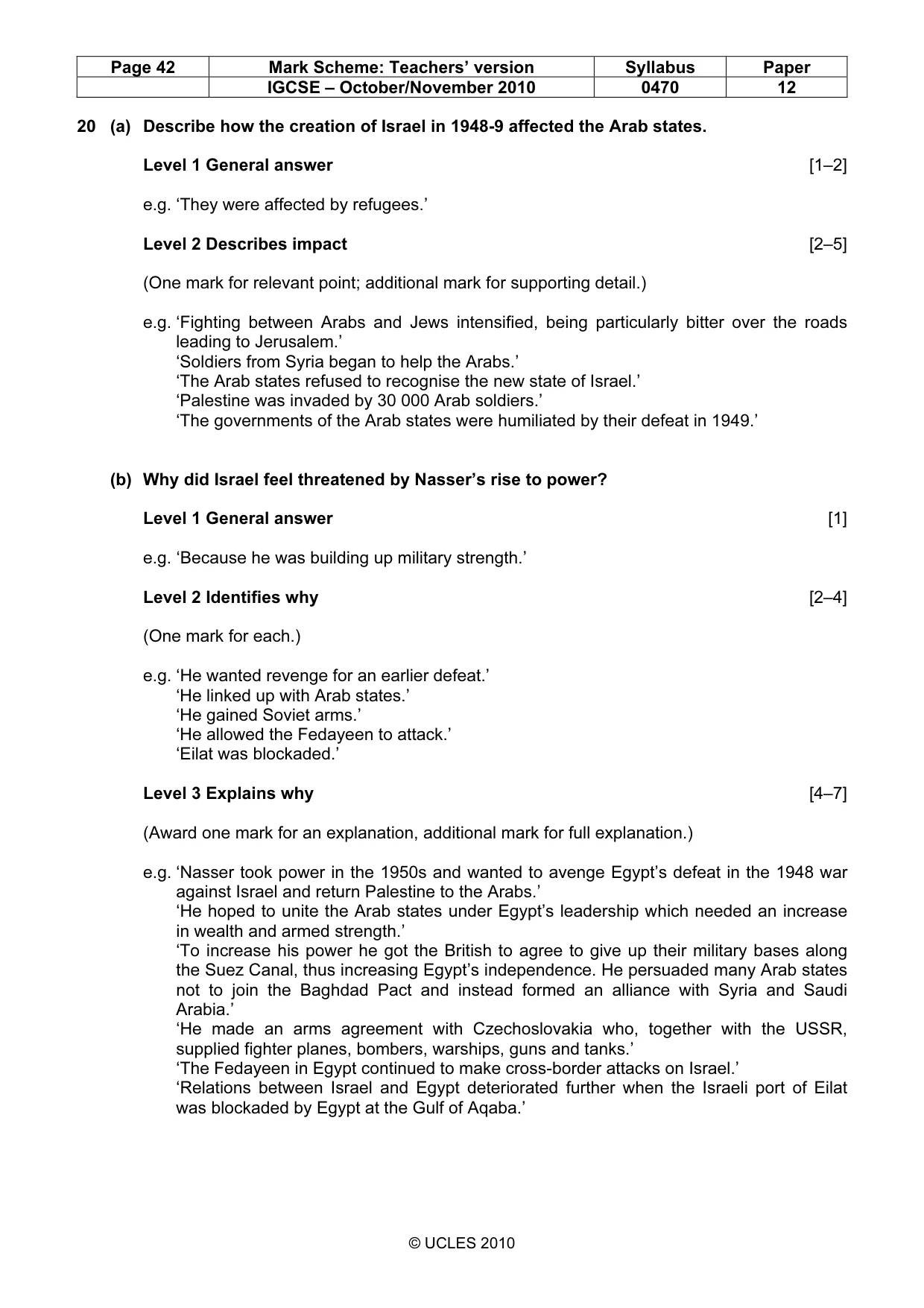 Mark scheme, page 42 of 53