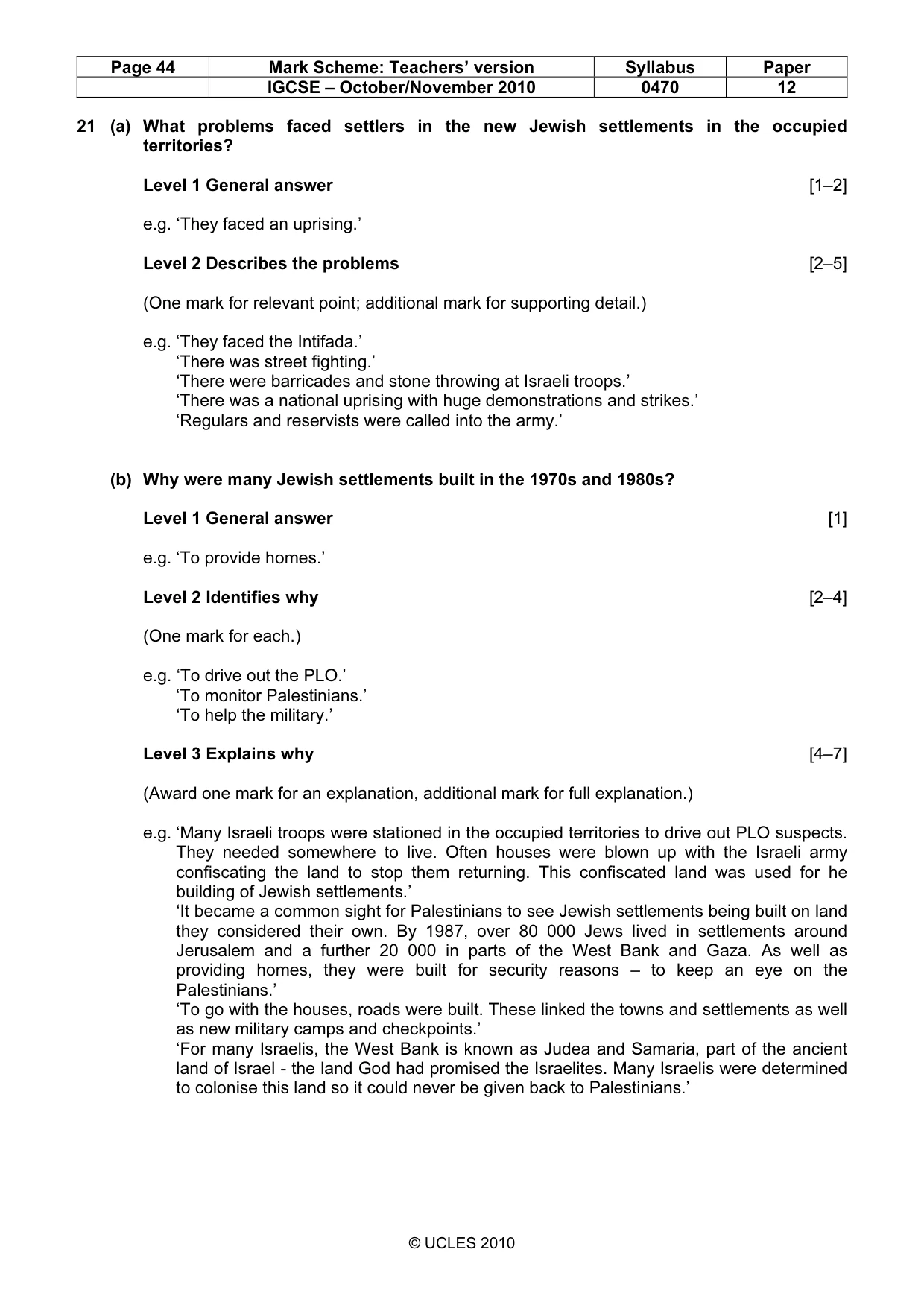 Mark scheme, page 44 of 53