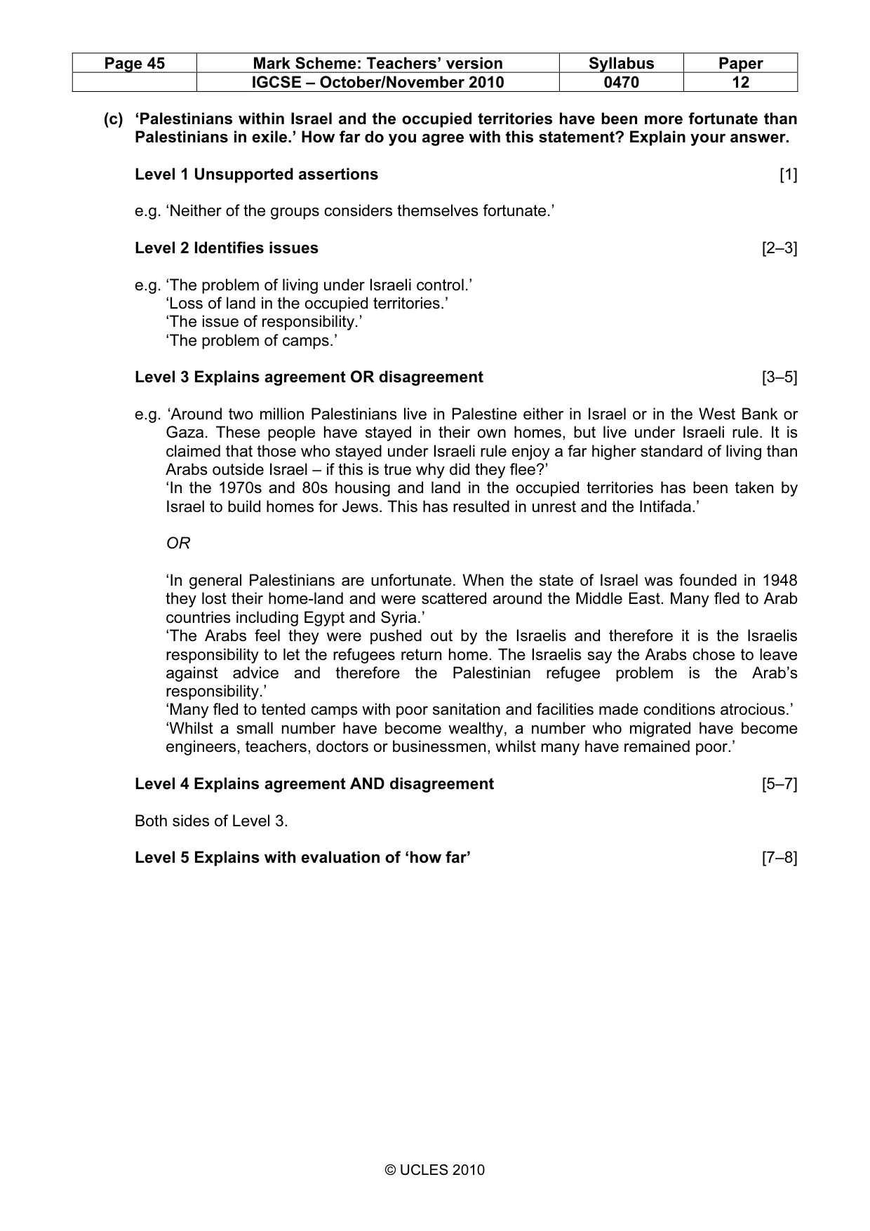 Mark scheme, page 45 of 53