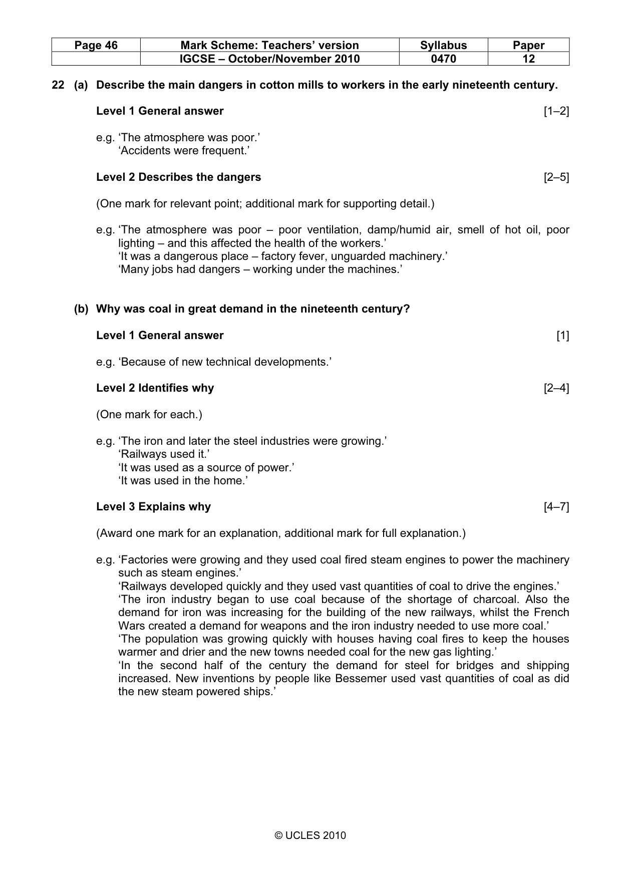 Mark scheme, page 46 of 53