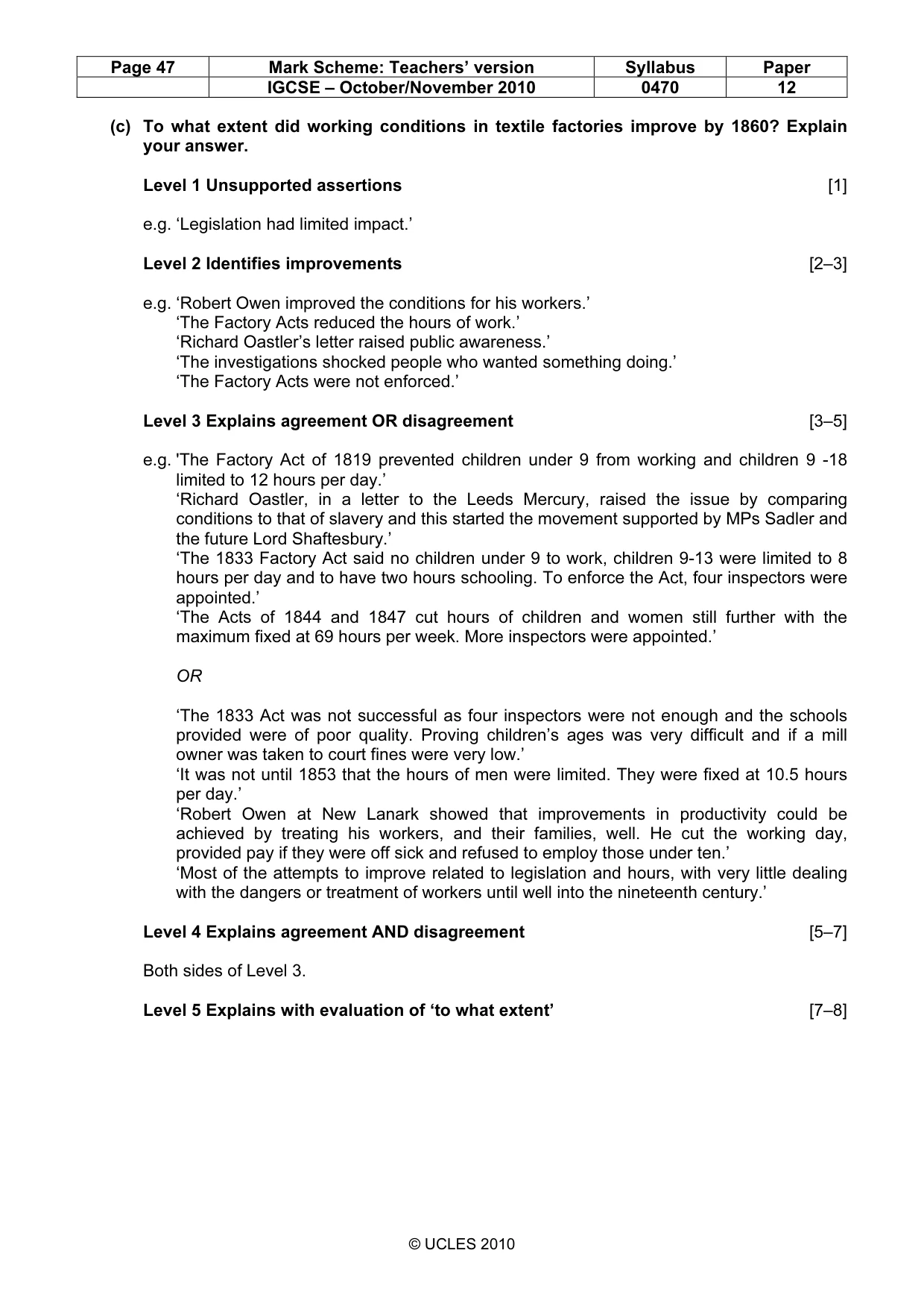 Mark scheme, page 47 of 53