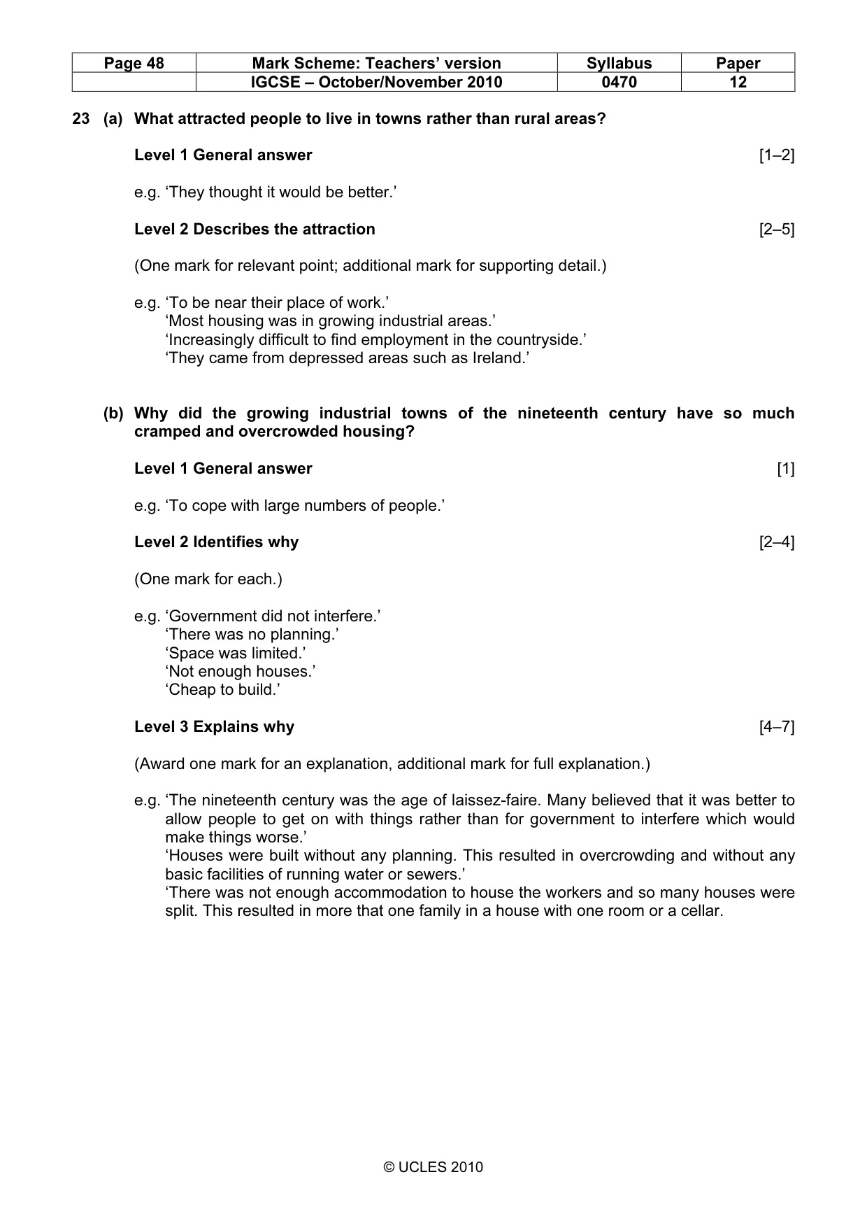 Mark scheme, page 48 of 53