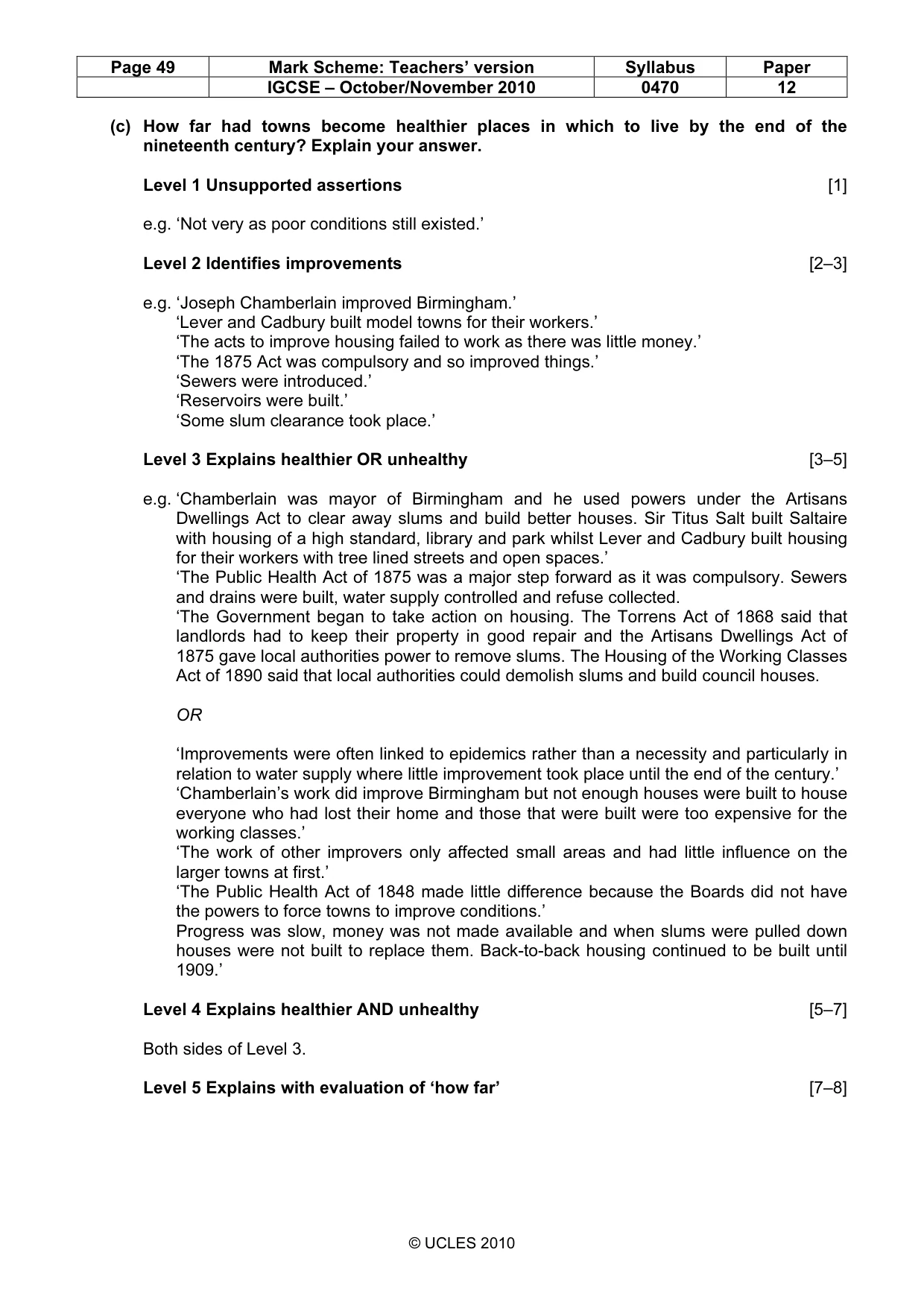 Mark scheme, page 49 of 53