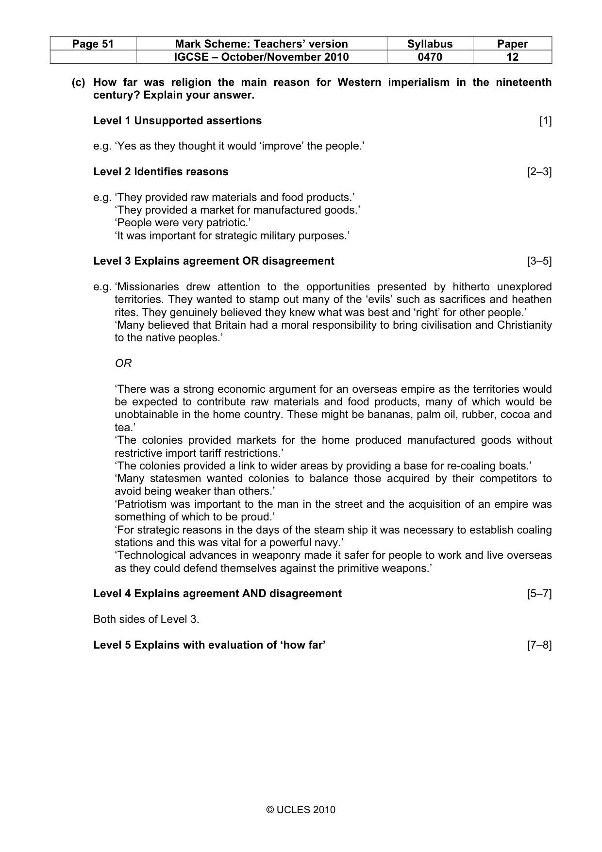 Mark scheme, page 51 of 53