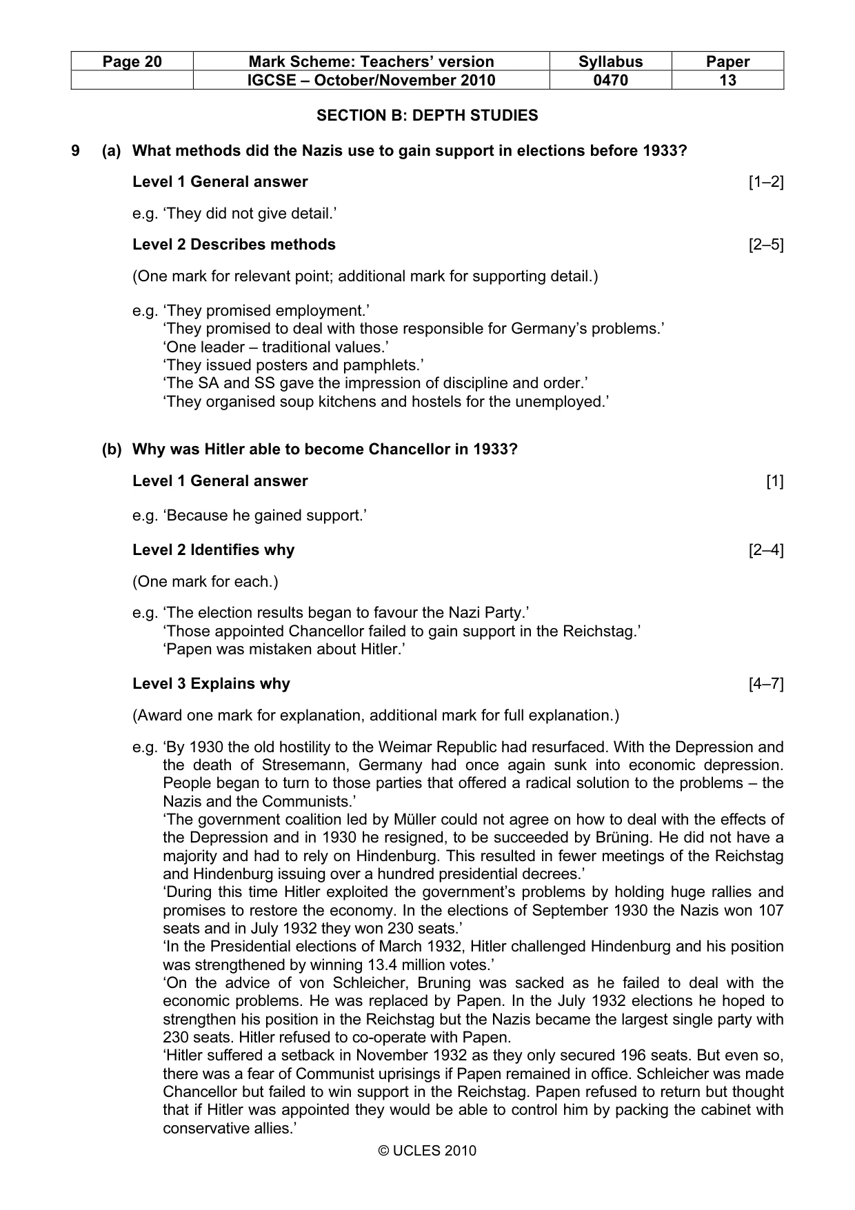 Mark scheme, page 20 of 53