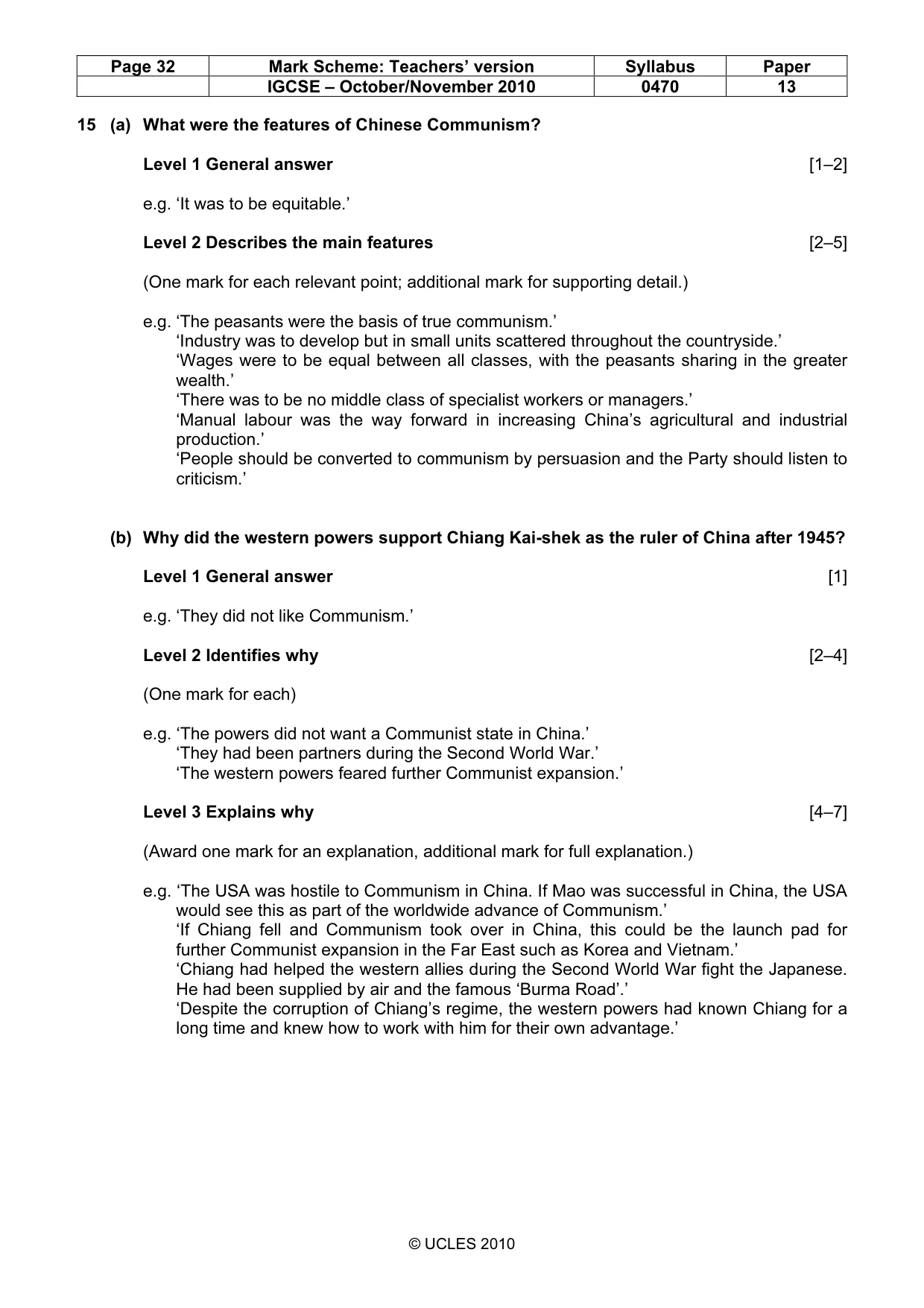 Mark scheme, page 32 of 53