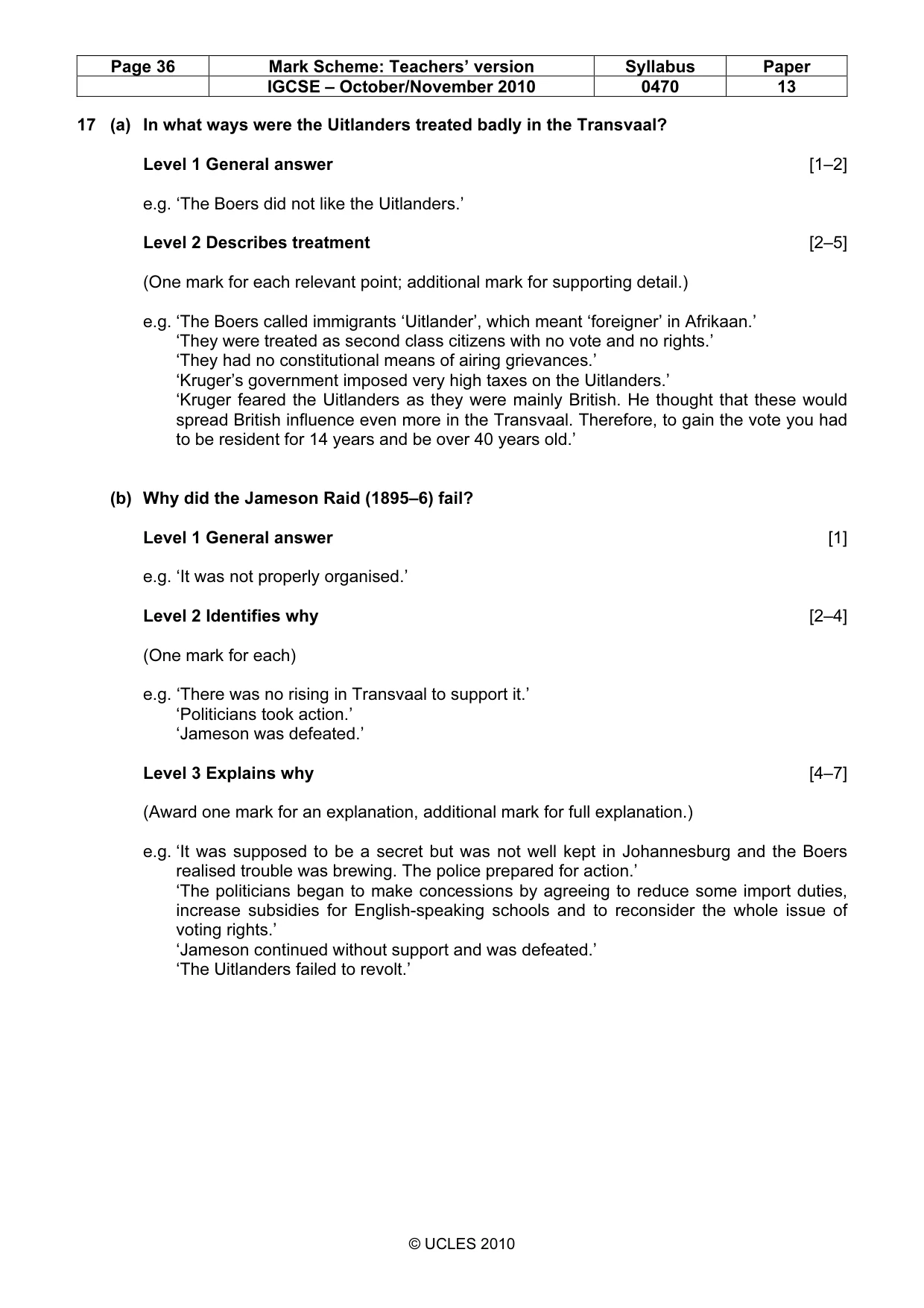 Mark scheme, page 36 of 53