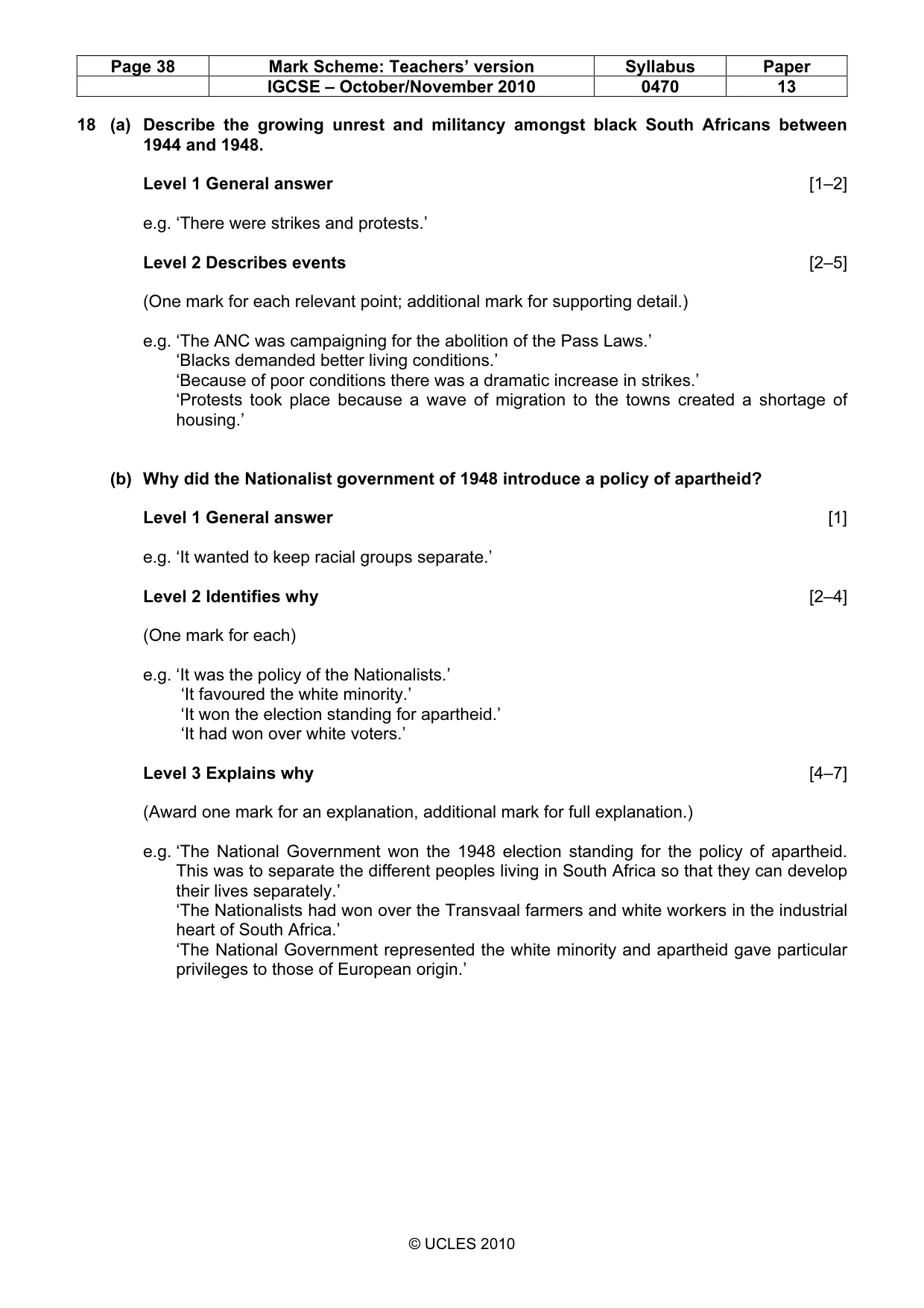 Mark scheme, page 38 of 53