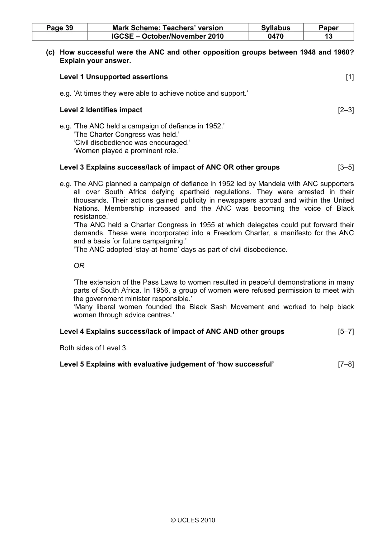 Mark scheme, page 39 of 53