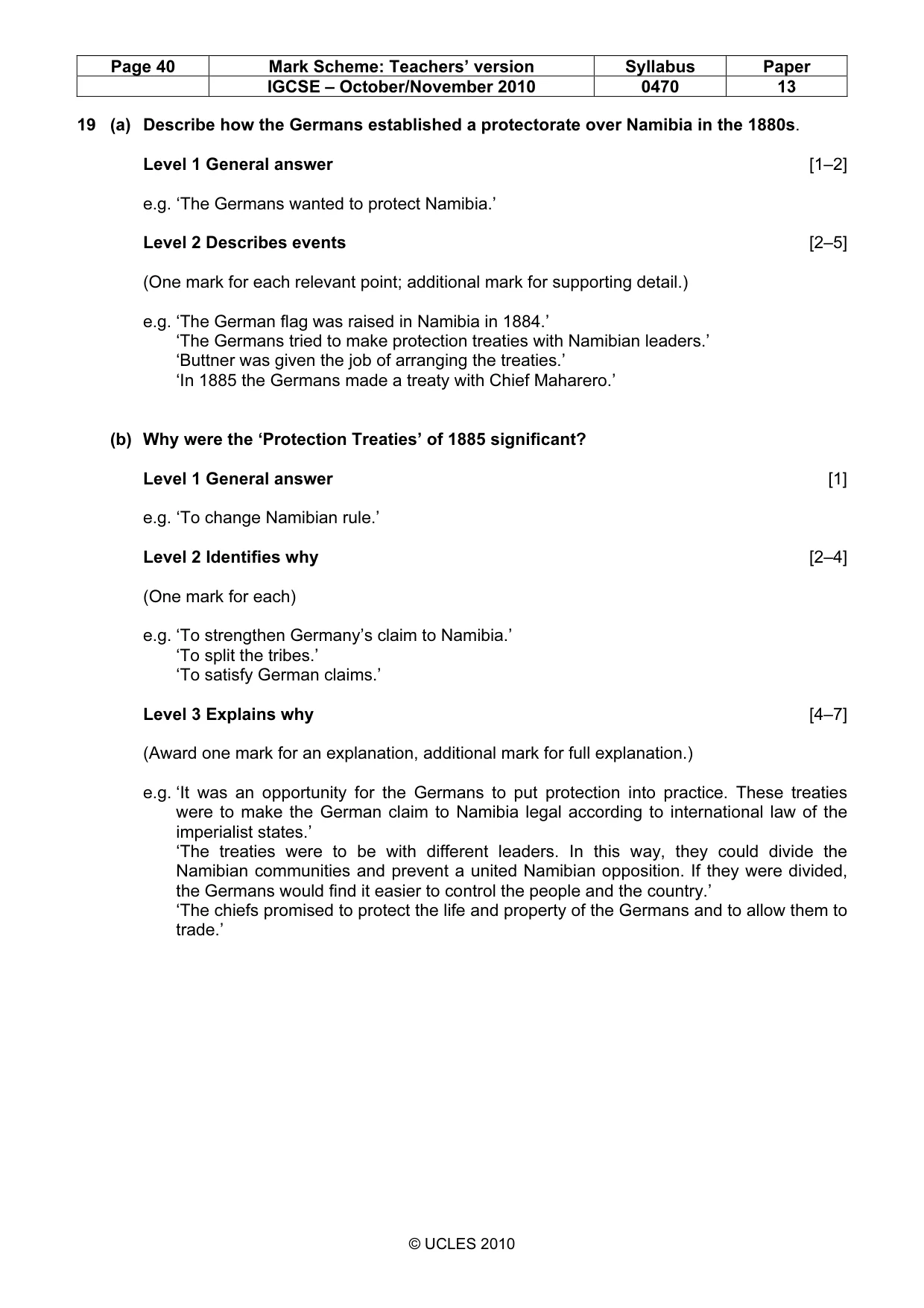 Mark scheme, page 40 of 53
