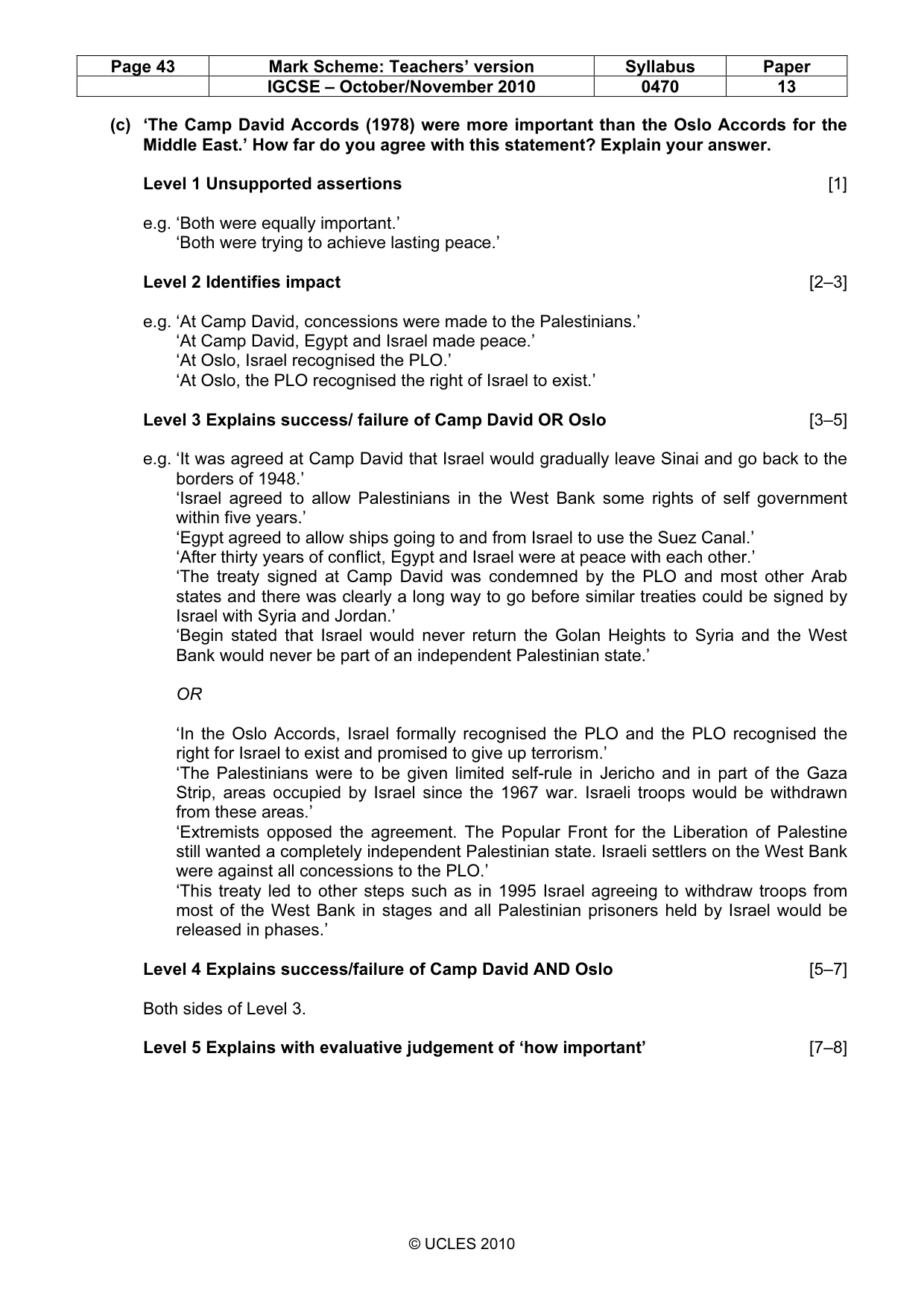 Mark scheme, page 43 of 53