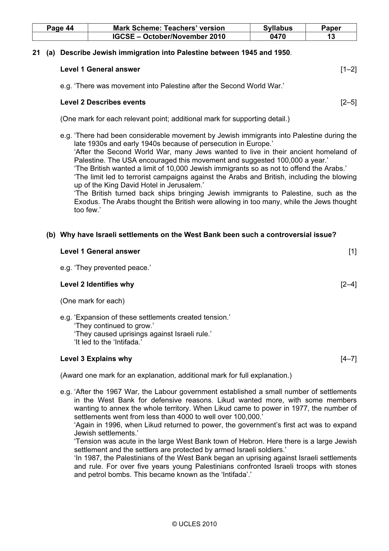 Mark scheme, page 44 of 53
