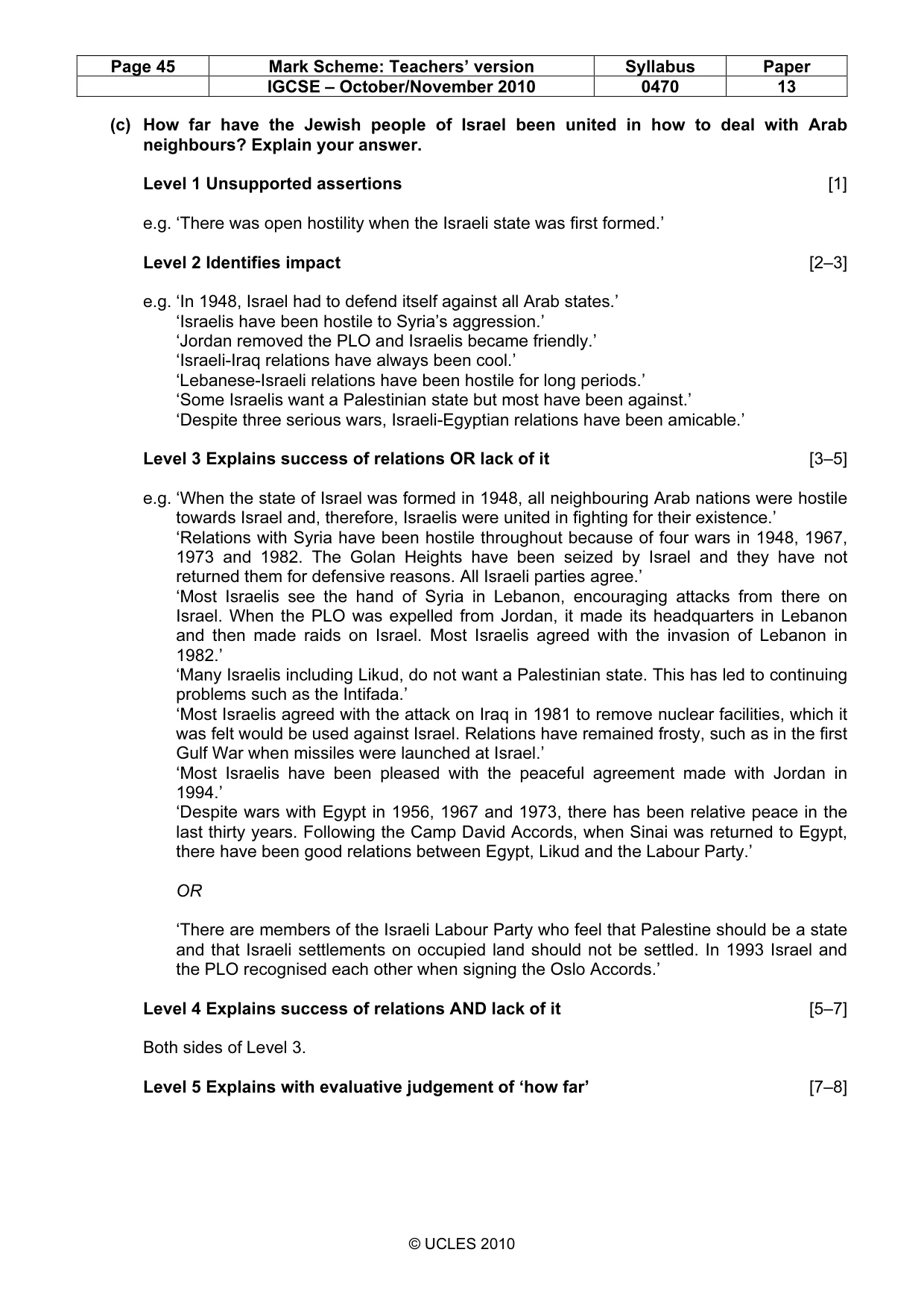 Mark scheme, page 45 of 53