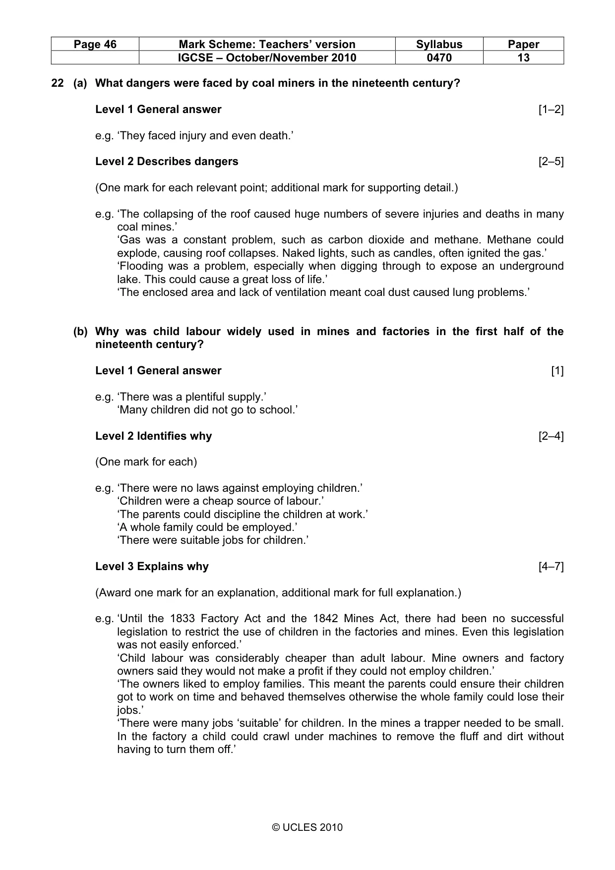 Mark scheme, page 46 of 53