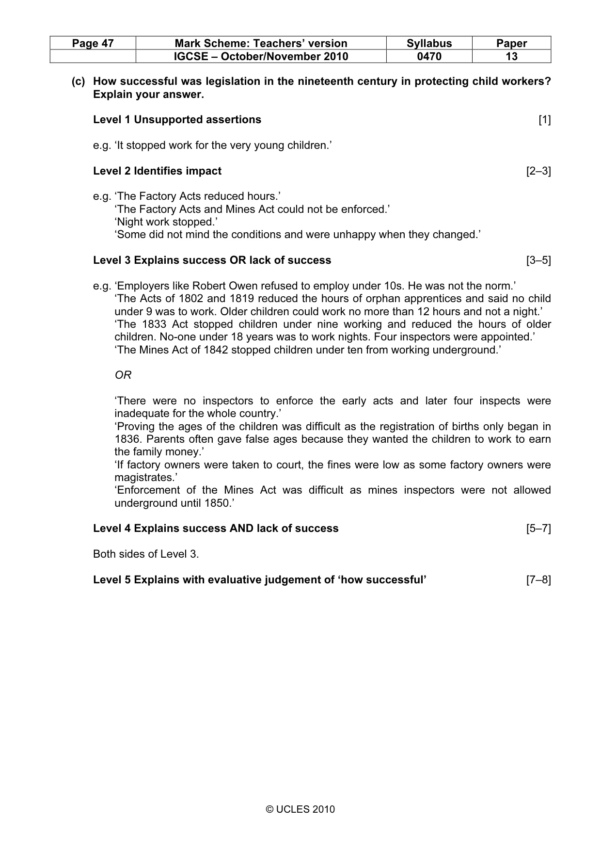 Mark scheme, page 47 of 53