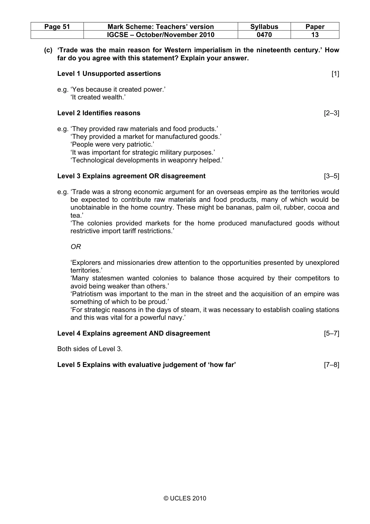 Mark scheme, page 51 of 53