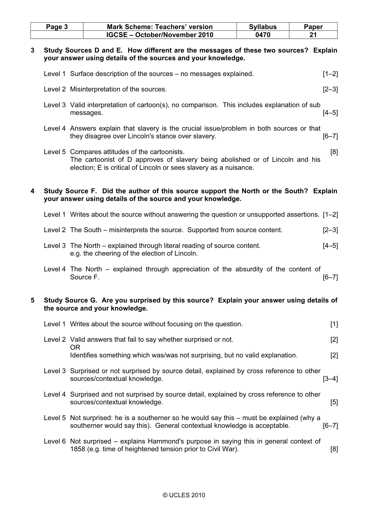Mark scheme, page 3 of 7