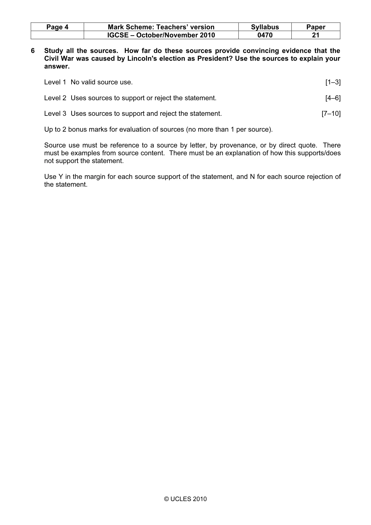Mark scheme, page 4 of 7