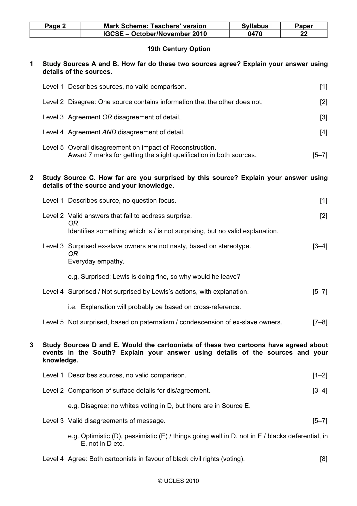 Mark scheme, page 2 of 6