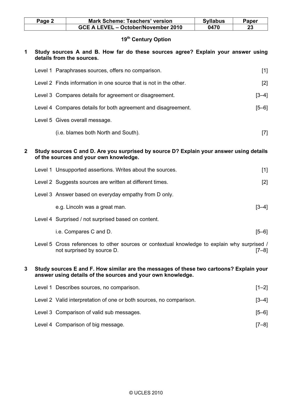 Mark scheme, page 2 of 6