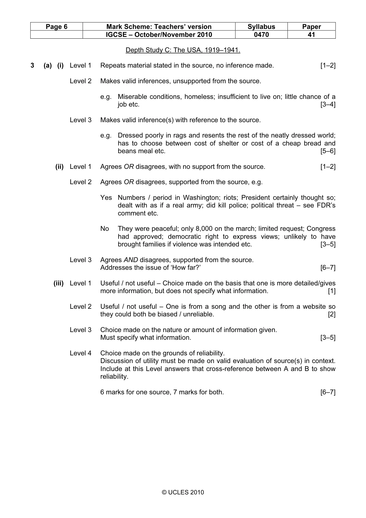 Mark scheme, page 6 of 17