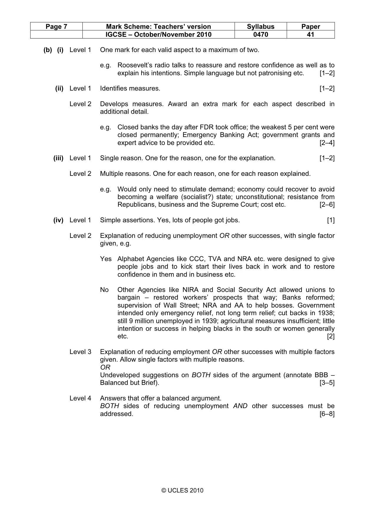 Mark scheme, page 7 of 17