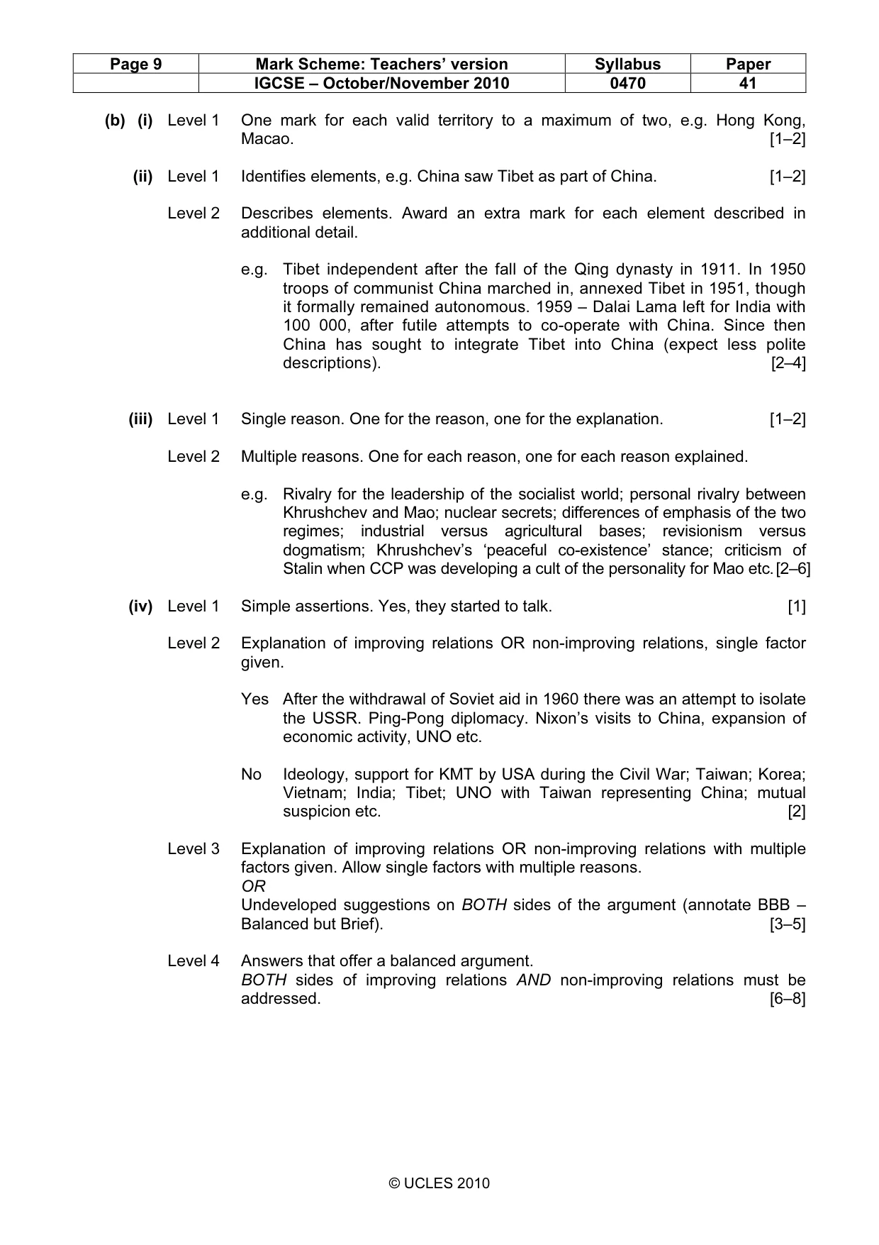 Mark scheme, page 9 of 17