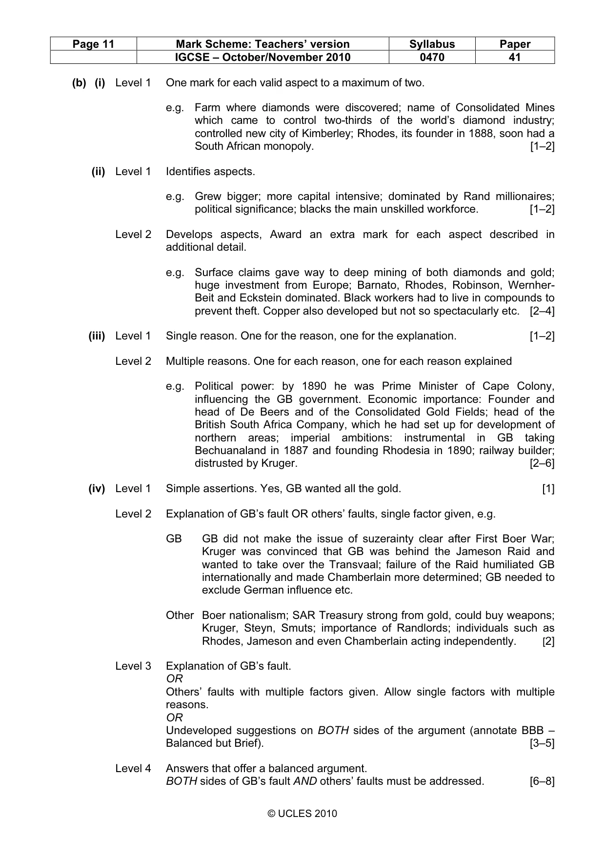 Mark scheme, page 11 of 17