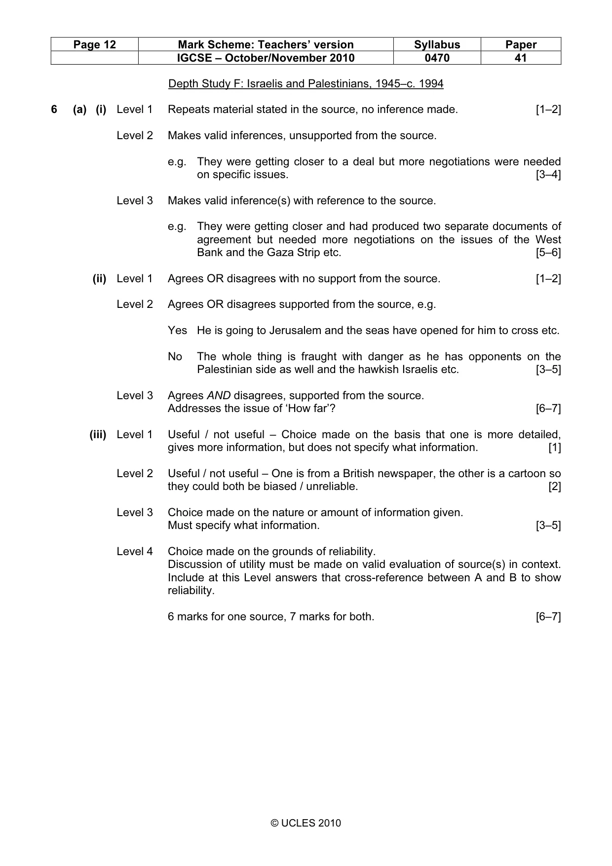 Mark scheme, page 12 of 17